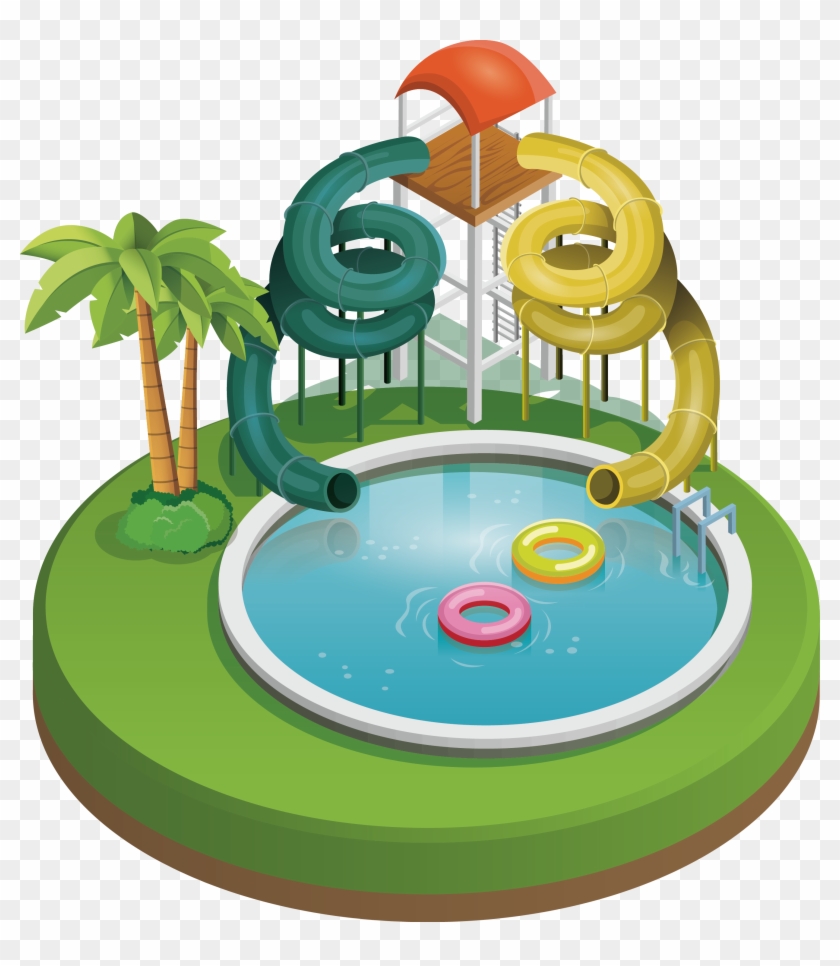 Water Park Recreation Clip Art - Water Park Vector #1179216