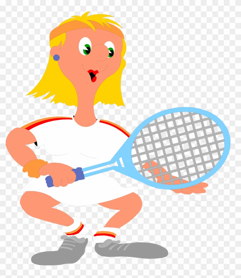 Illustration Of A Woman With A Tennis Racquet - Illustration Of A Woman With A Tennis Racquet #1179232