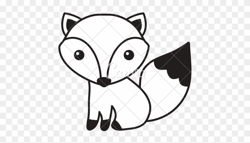 Cute Fox Icon - Cute Fox Black And White #1179339