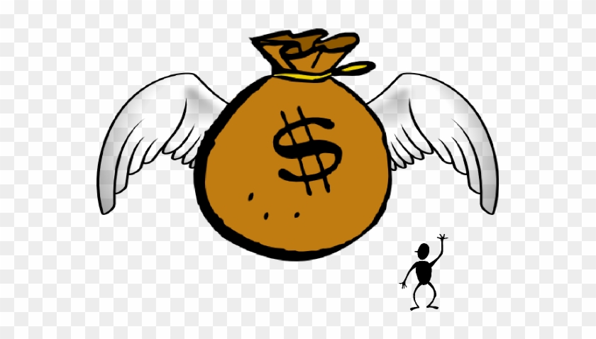 Money Clipart Fly Away - Money Flying Away Cartoon #1179391