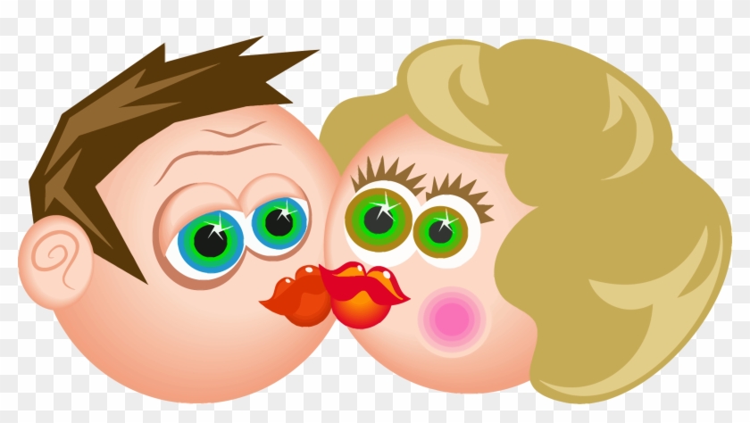 Kissing Clipart Cartoon - Kissing Couple Cartoon Png #1179617