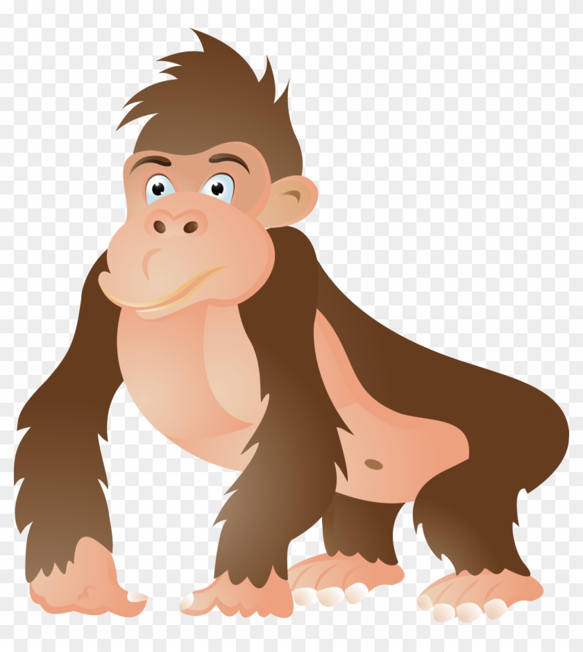 Gorilla Ape Chimpanzee Cartoon Clip Art - Gorilla Cartoon #1179619
