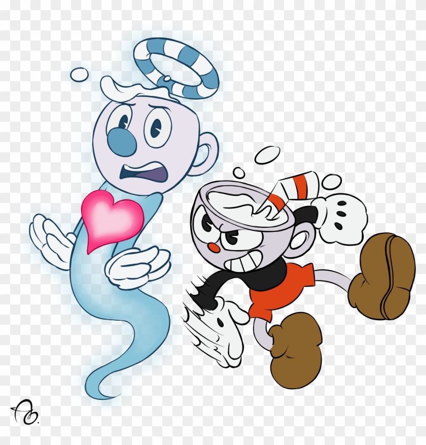 Cuphead Fan Art Clip Art - Cuphead Slaps On Mugman #1179773