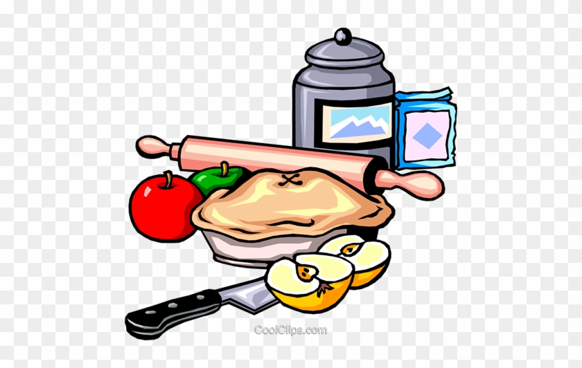 Apple Pie Ingredients Royalty Free Vector Clip Art - Making Apple Pie Clipart #1179851