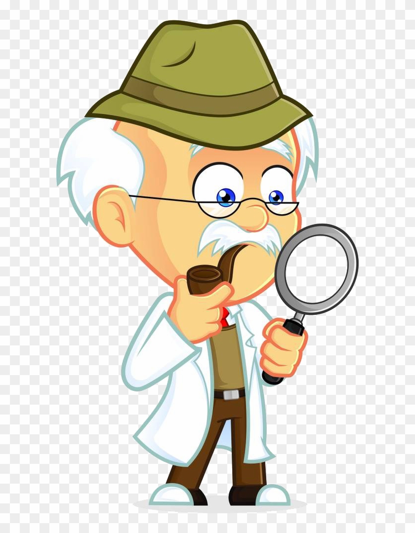 Professor Cartoon Royalty-free Clip Art - Cartoon Man With Magnifying Glass Transparent #1180075