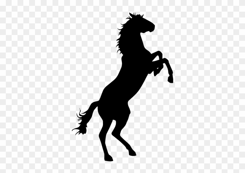 Wild Horse Black Silhouette Free Icon - Siluetas De Caballos Salvajes #1180087