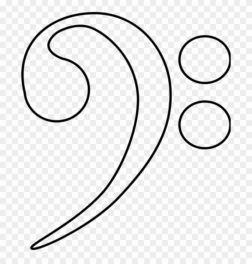 Musical Notation Clip Art Download - Bass Clef Outline #1180177