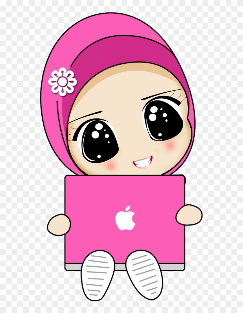  Kartun  Muslimah  Apple Macbook Transparent Png Gambar  