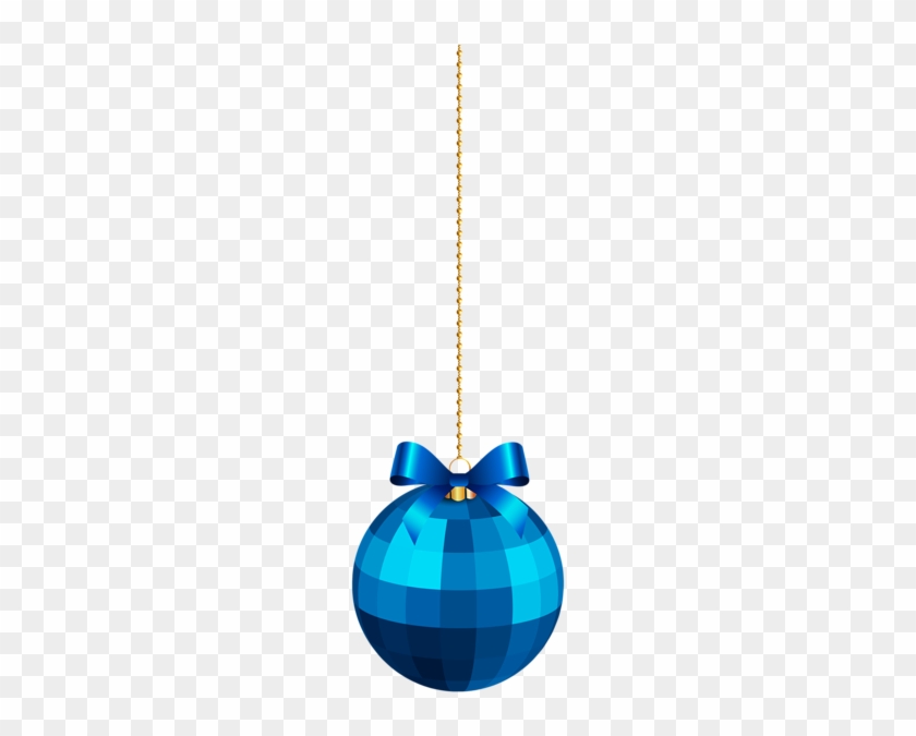 Hanging Blue Christmas Ball With Bow Png Clipart Image - Blue Christmas Ball Hanging #1180220