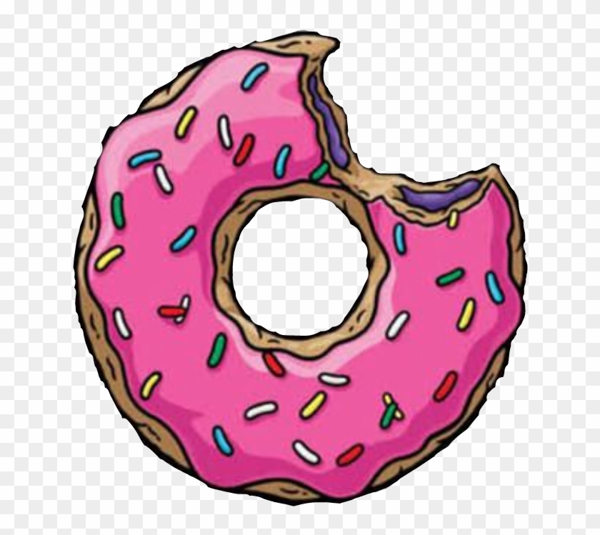 Doughnut Donut Simpsons Pink Bittendoughnut Bittendonut - Donut Png #1180285