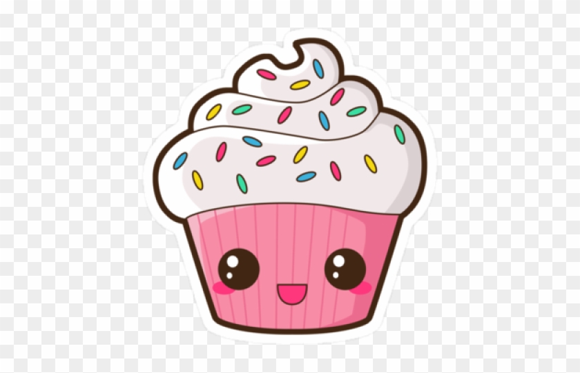 3 Kawaii Cupcake Pink Freetoed - Stickers Cupcake #1180431