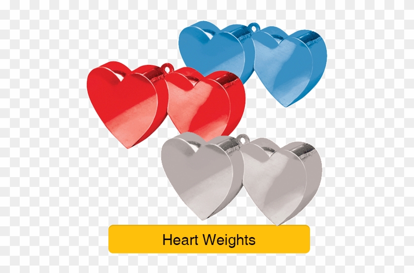 6 X Silver Double Heart Balloon Weights #1180433