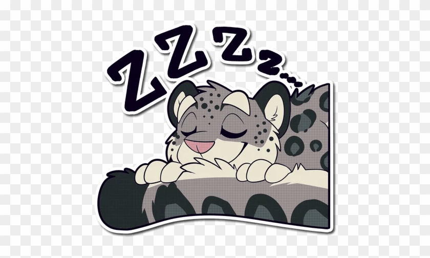 Снежный Леопард Telegram Sticker - Cartoon #1180689