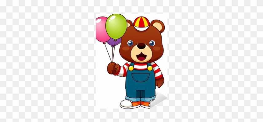 Illustration Of Teddy Bear With Balloons Sticker • - Teddy Bear #1180942