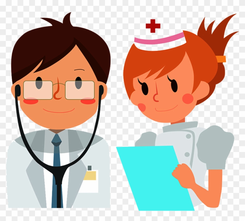 Nurse Physician Cartoon Hospital - Врач И Медсестра #1180987
