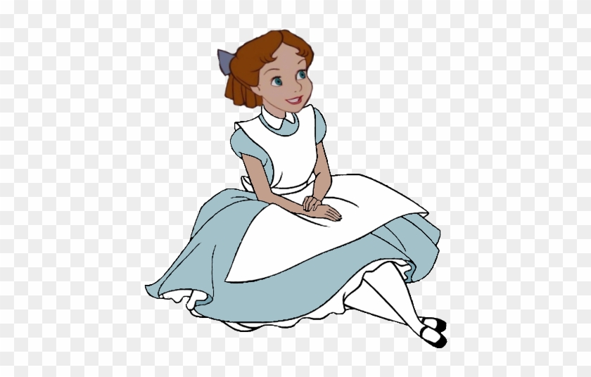 Wendy Darling In Wonderland- Sitting By Cyberkey63 - Alice In Wonderland Clip Art #1181115