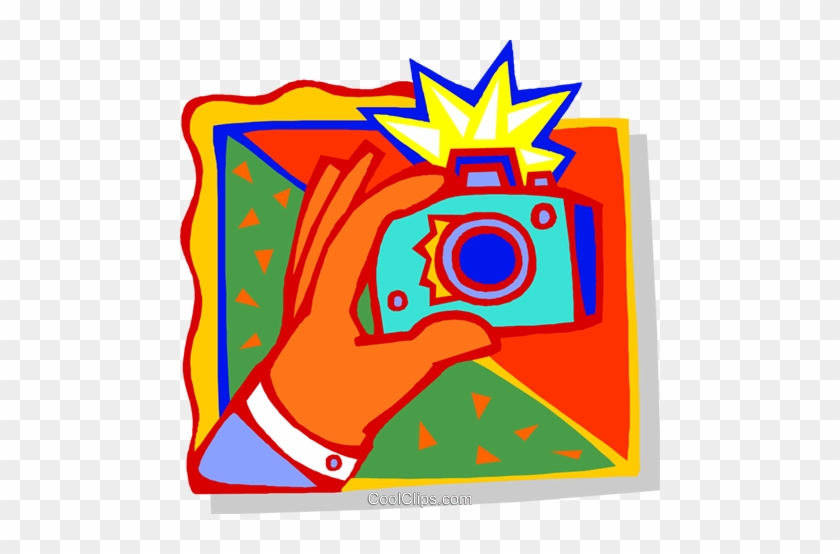 Hand With Camera Royalty Free Vector Clip Art Illustration - Hand With Camera Royalty Free Vector Clip Art Illustration #1181161