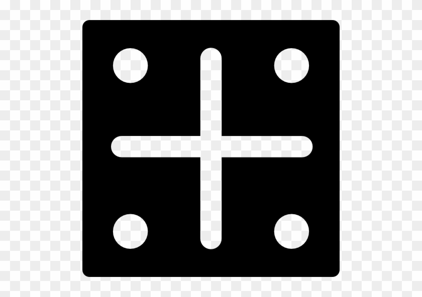 Square Symbol With A Cross Inside And Four Dots Free - Cross #1181185
