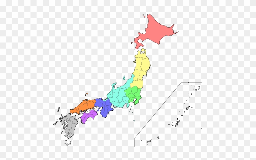 This Image Rendered As Png In Other Widths - Map Of Japan Regions #1181267