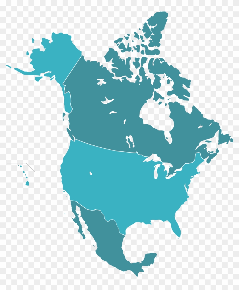 Map Of Canada And Us No Sattes 1200px Naunion Svg - Us Canada And Mexico #1181324