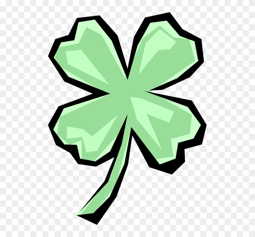 Vector Illustration Of St Patrick's Day Four-leaf Clover - Vector Illustration Of St Patrick's Day Four-leaf Clover #1181426