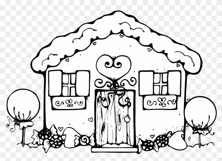 Gingerbread House Coloring Pages For Kids Clipart - Gingerbread House Coloring Pages #1181467