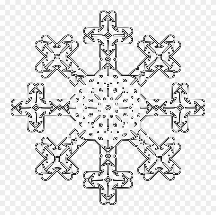 Coloring Page Free Snowflake Outline - Dharmacakra #1181471