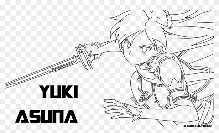 Best Kirito And Asuna Coloring Pages Sword Art Online - Sword Art Online No Color #1181483