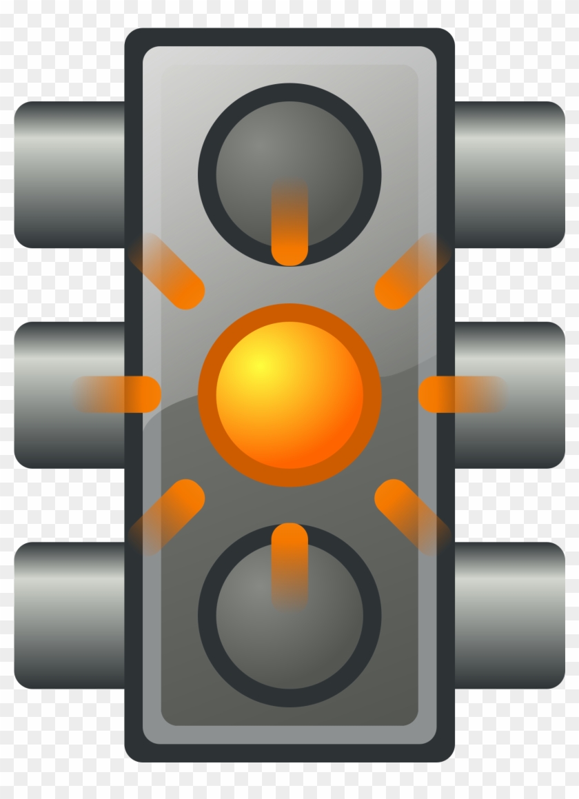 Traffic Light Clipart Small - Flashing Yellow Traffic Light #1181654