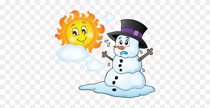 As The Sun Rises The Snow Begins To Thaw - Melting Snowman Clipart #1181697