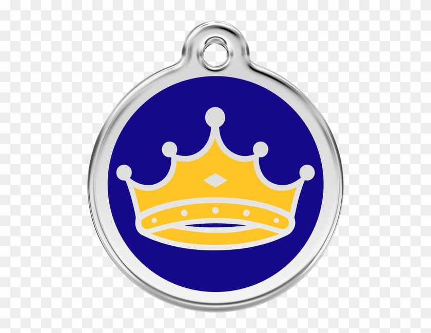 Prince King Crown Dog Id Tag, Blue & Yellow - Red Dingo Stainless Steel With Glitter Pet I.d. Tag #1182120