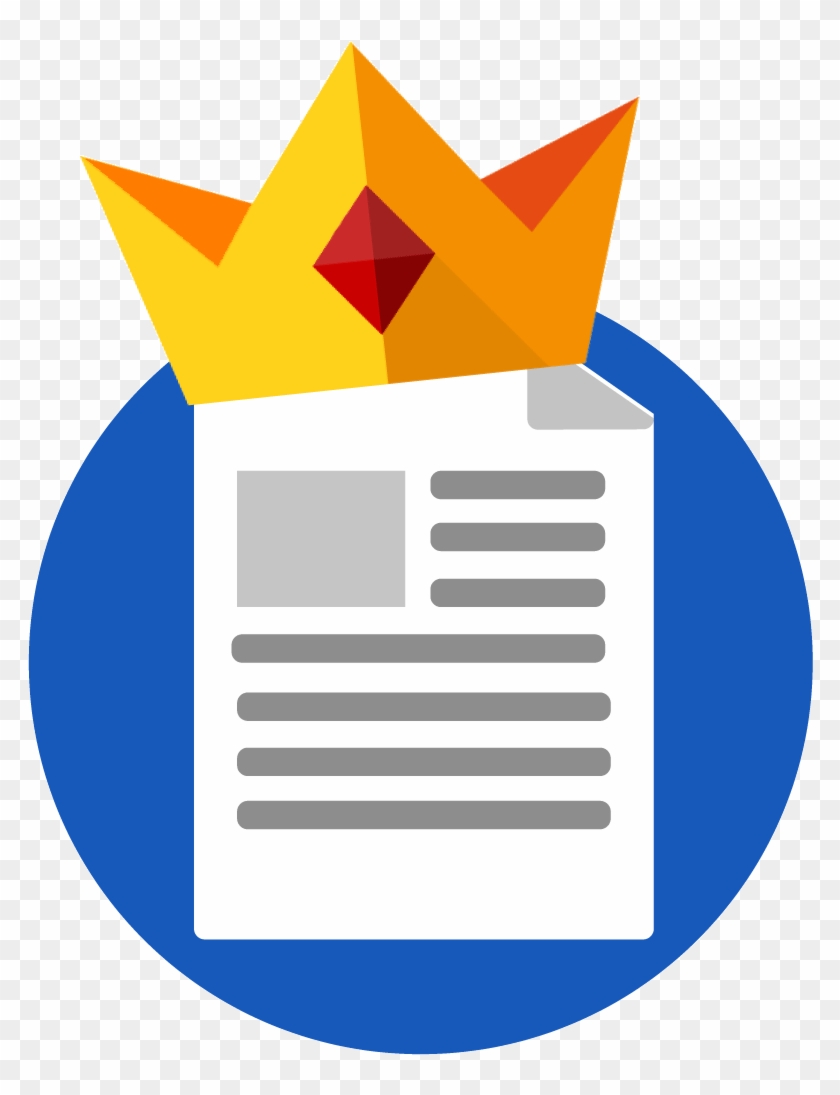 A Piece Of Paper With Writing On It And A Gold Crown - Content Is King Png #1182138