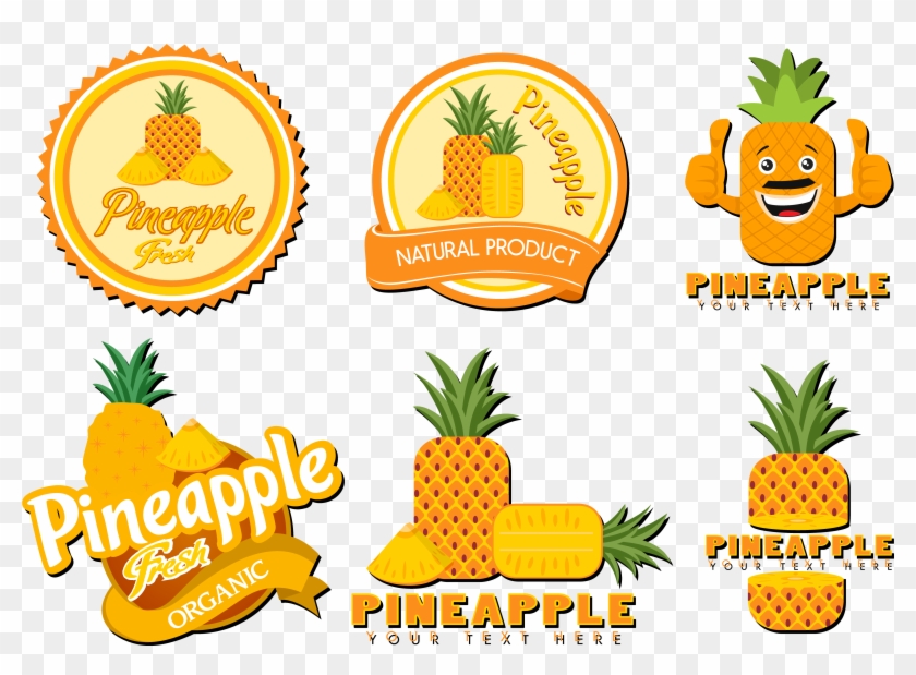Pineapple Vegetarian Cuisine Shape Set Icon - Pineapple Vegetarian Cuisine Shape Set Icon #1182333
