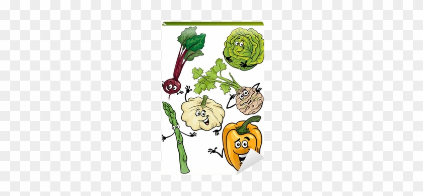 Vegetables Cartoon Illustration Set Wall Mural • Pixers® - Картинки Овощей С Рожицами #1182357