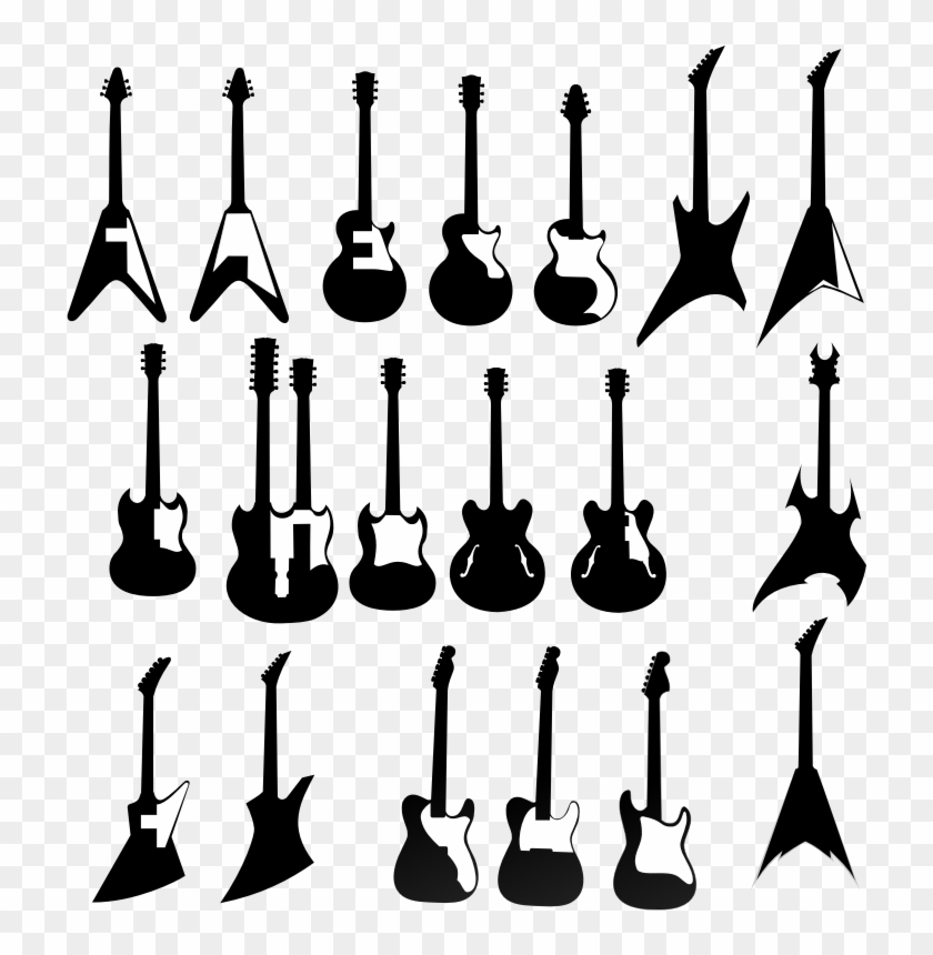 Clipart - Guitars - Guitar Body Styles Electric #1182387