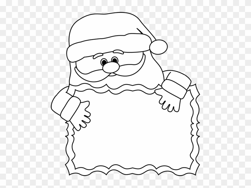 Santa Black And White Clipart 1417356 Black And White - Santa Images Black And White #1182407