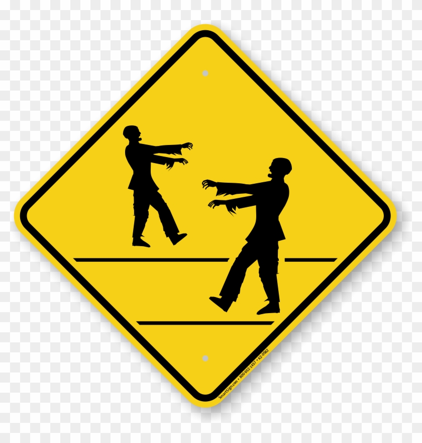 Zombie Crossing Symbol Sign - Traffic Sign #1182445