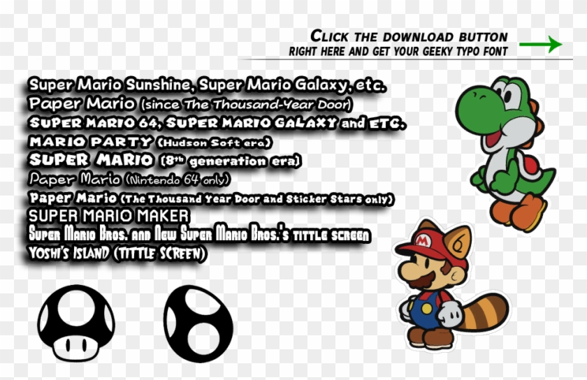 [font] Mario And Yoshi Games By Smashfan16 - Super Mario Galaxy Font #1182548