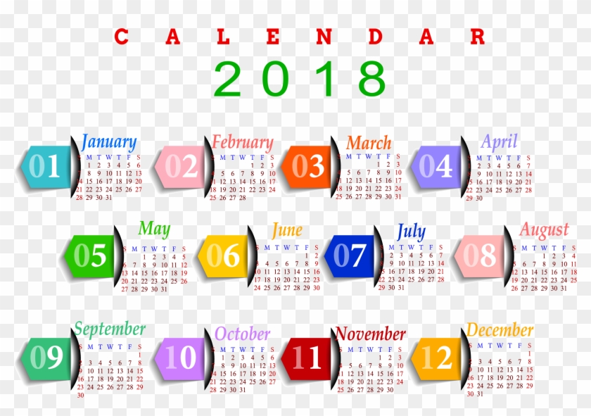 Year 2018 Calendar India - 2018 Calendar Png Download #1182585