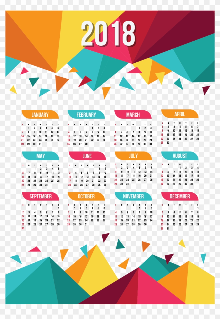 Calendar New Year - Calendar 2018 Design Png #1182623