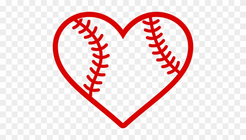 Baseball/softball Heart Decal - Baseball Heart Clipart #1182703