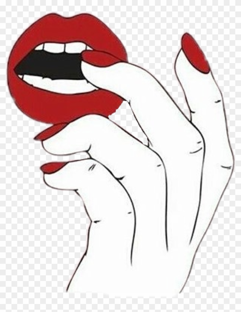 Sexy Sexylips Sexygirl Red Nails - Dibujos Manos #1182838