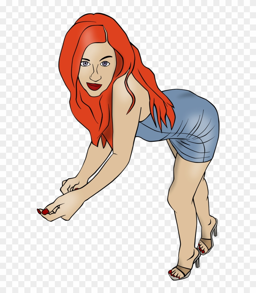Clip Art Illustration Of A - Cartoon Sexy Girl Png #1182902