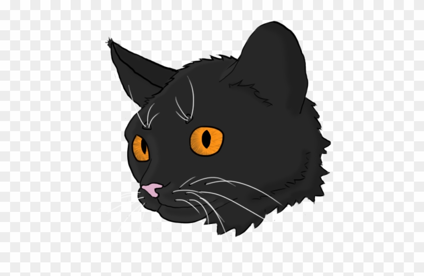 Cartoon Cat Headshot By Fizz-buzz - Black Cat #1183258