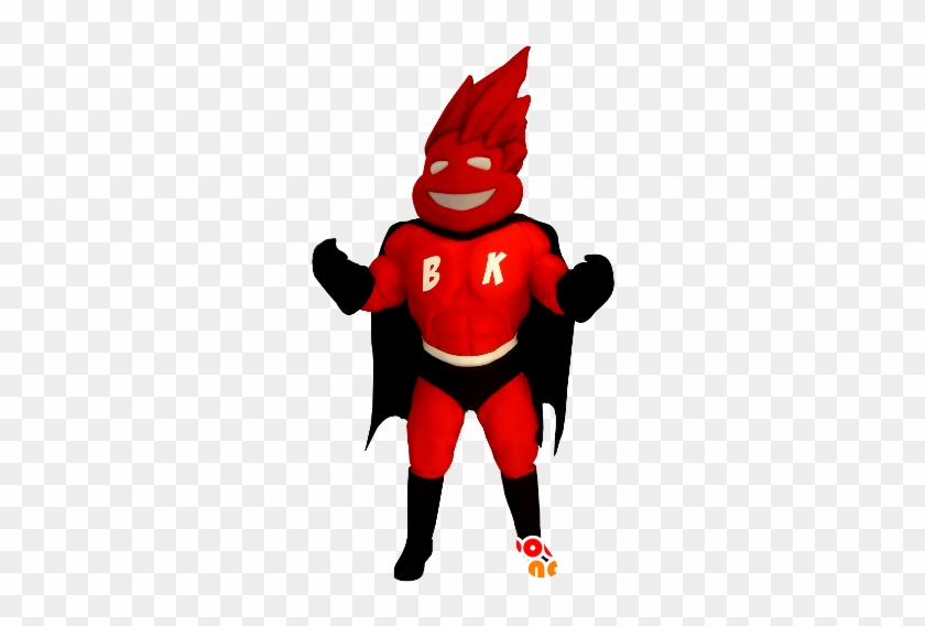 Superhero Mascot In Red And Black Suit - Bishop Kelley High School Mascot #1183384