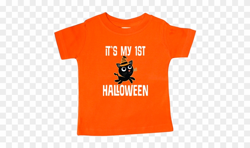 Halloween Baby T-shirt Has Black Cat In Striped Witch - Tim Dr Hook Mccracken #1183406