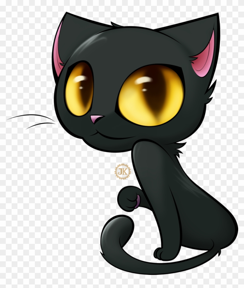 Black Cat Transparent Png - Black Cute Cat Cartoon #1183446
