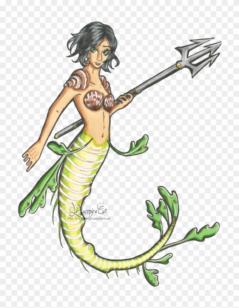 Leafy Sea Mermaid No Background By Grimoire Des Reves - Cartoon #1183453