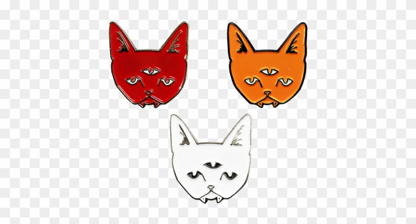 Halloween Three Eyed Cat Pin Set - Halloween #1183481