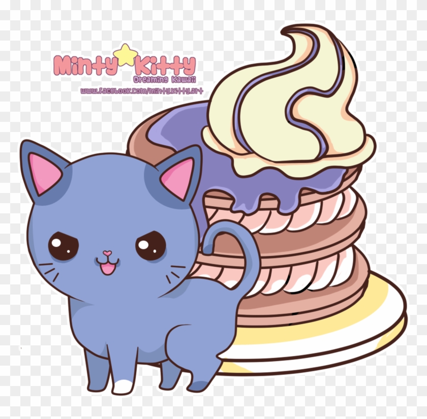 Pancakes, Kitty, Kawaii, Cuddle Cat, Kitten, Kawaii - Cat Grabs Treat #1183573